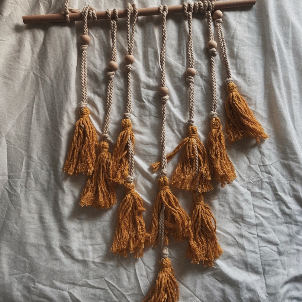 yellow knit tapestry DECOR